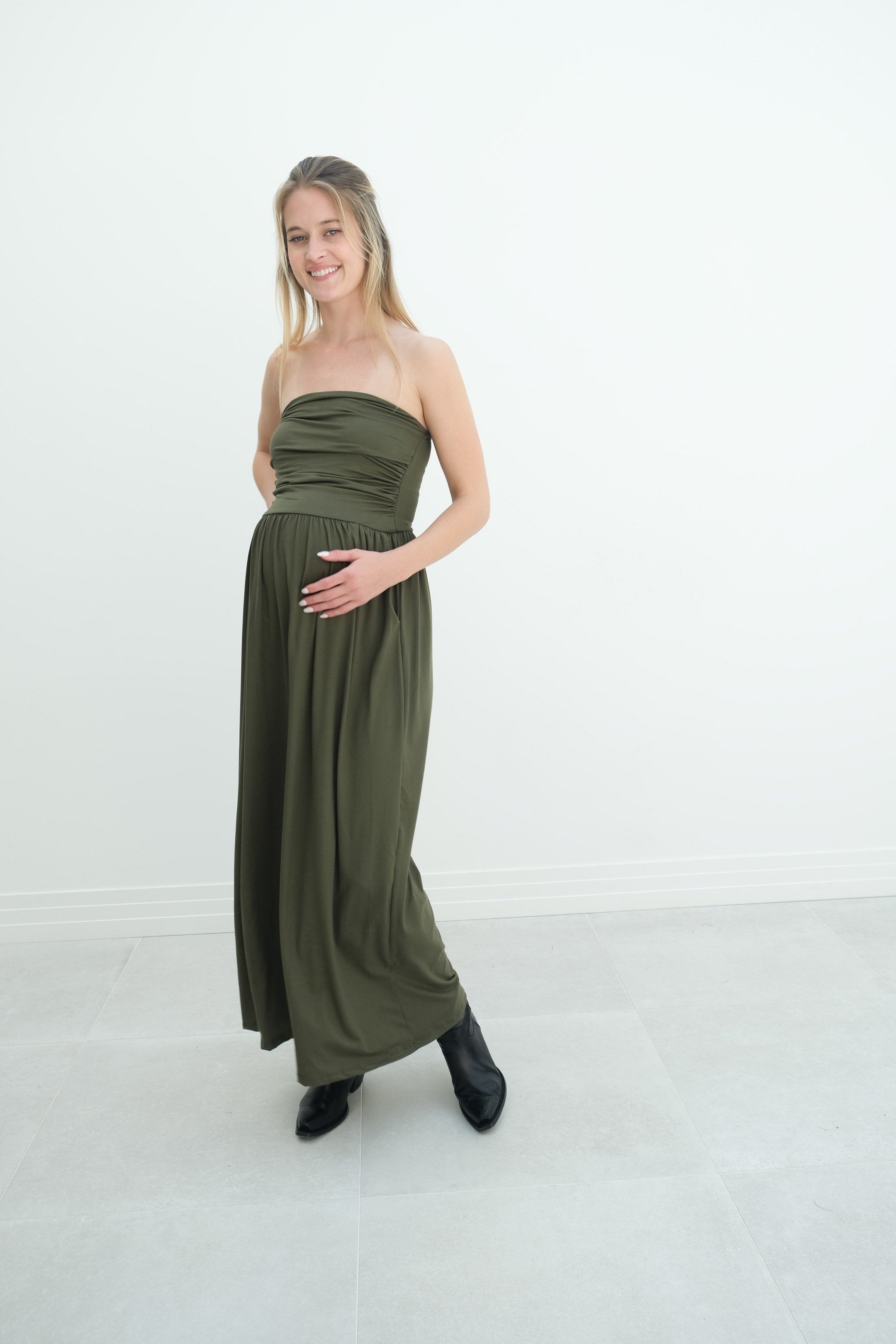 Sasha | Strapless Maxi Maternity Sundress With Empire Waist Sasha | Strapless Maxi Maternity Sundress With Empire Waist