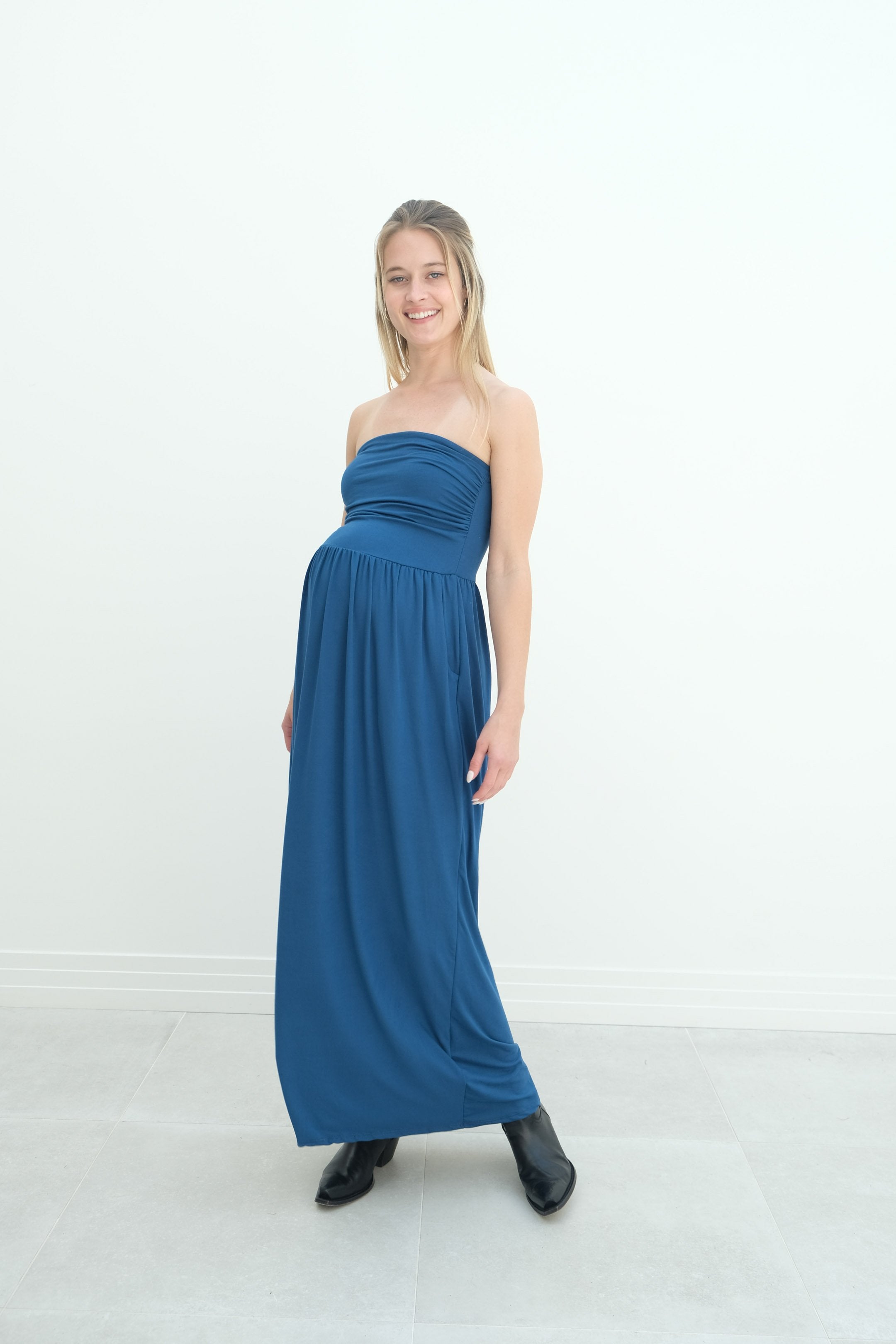 Sasha | Strapless Maxi Maternity Sundress With Empire Waist Sasha | Strapless Maxi Maternity Sundress With Empire Waist