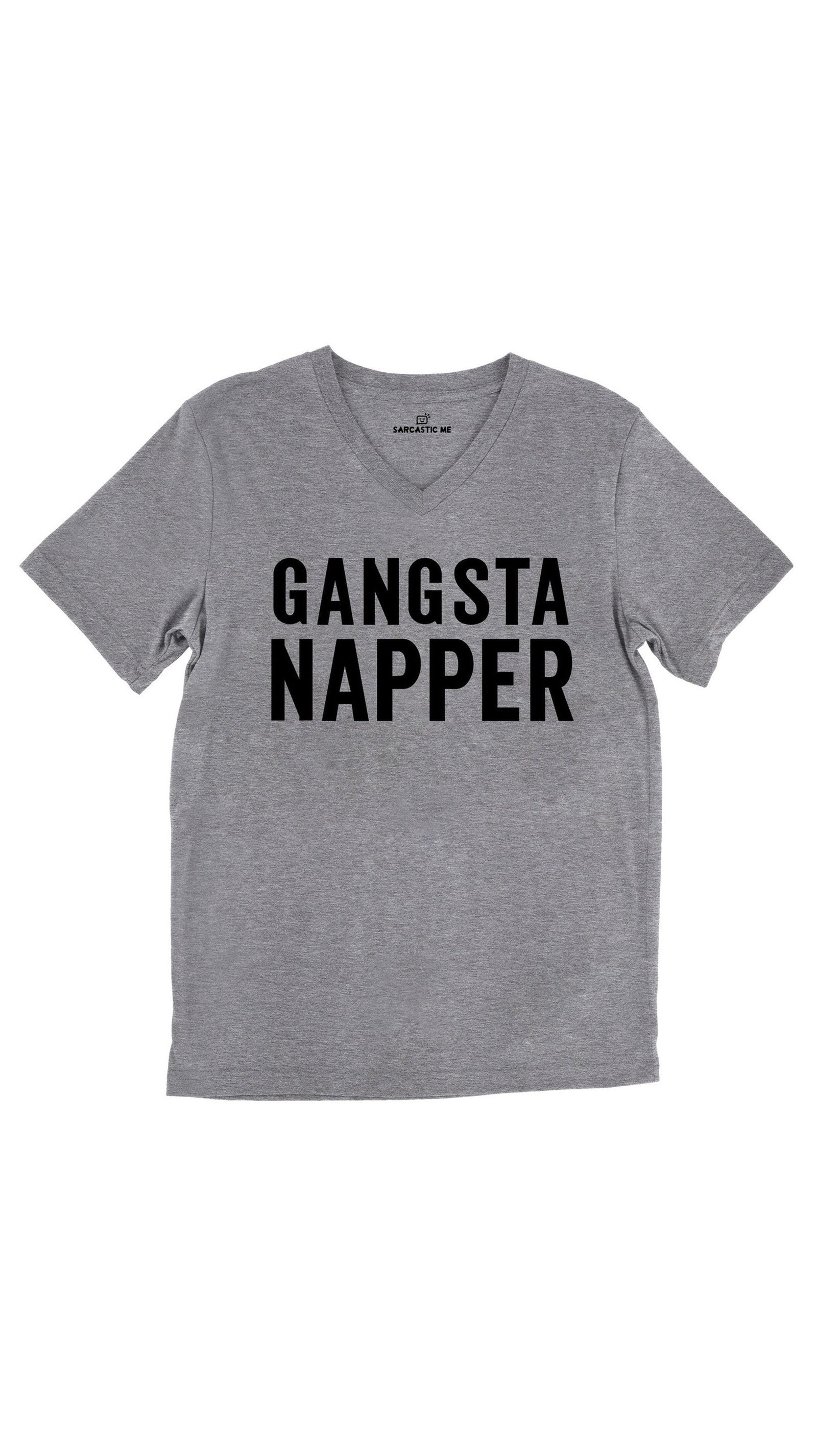 Gangsta Napper Unisex V-Neck Tee Gangsta Napper Tri-Blend Gray Unisex V-Neck Tee | Sarcastic Me