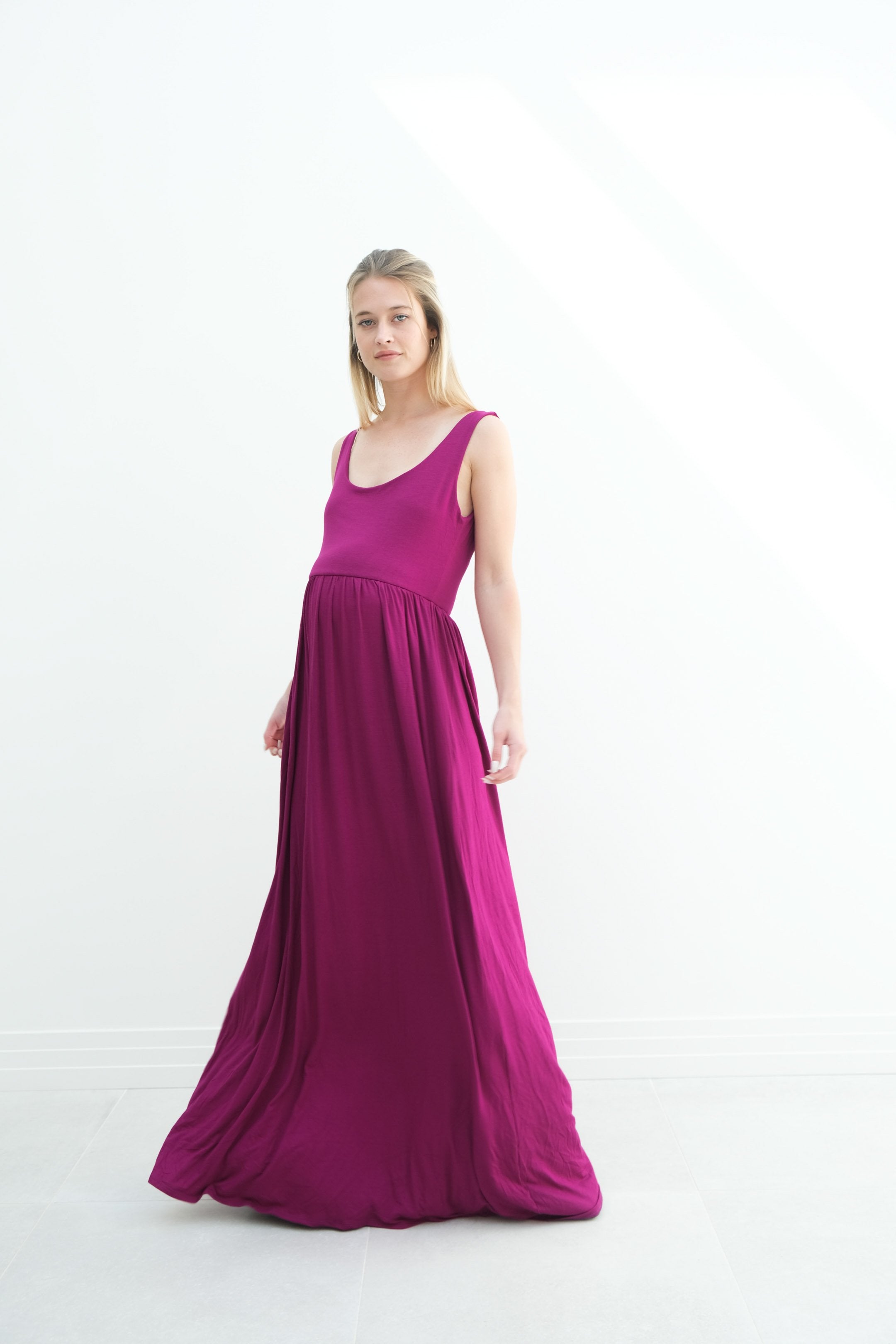Hazel | Maternity Maxi Tank Dress With Fitted Waist Hazel | Maternity Maxi Tank Dress With Fitted Waist