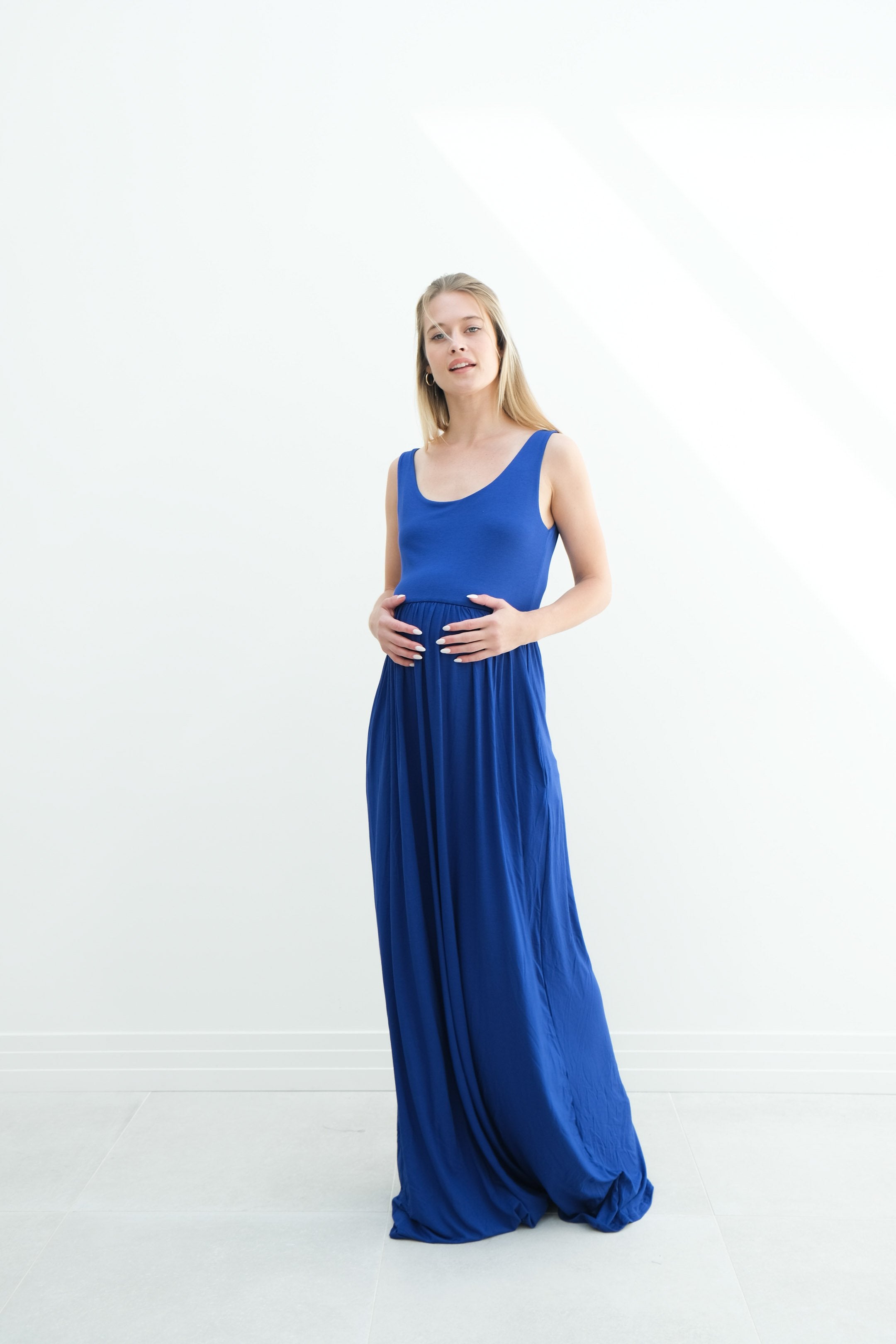 Hazel | Maternity Maxi Tank Dress With Fitted Waist Hazel | Maternity Maxi Tank Dress With Fitted Waist