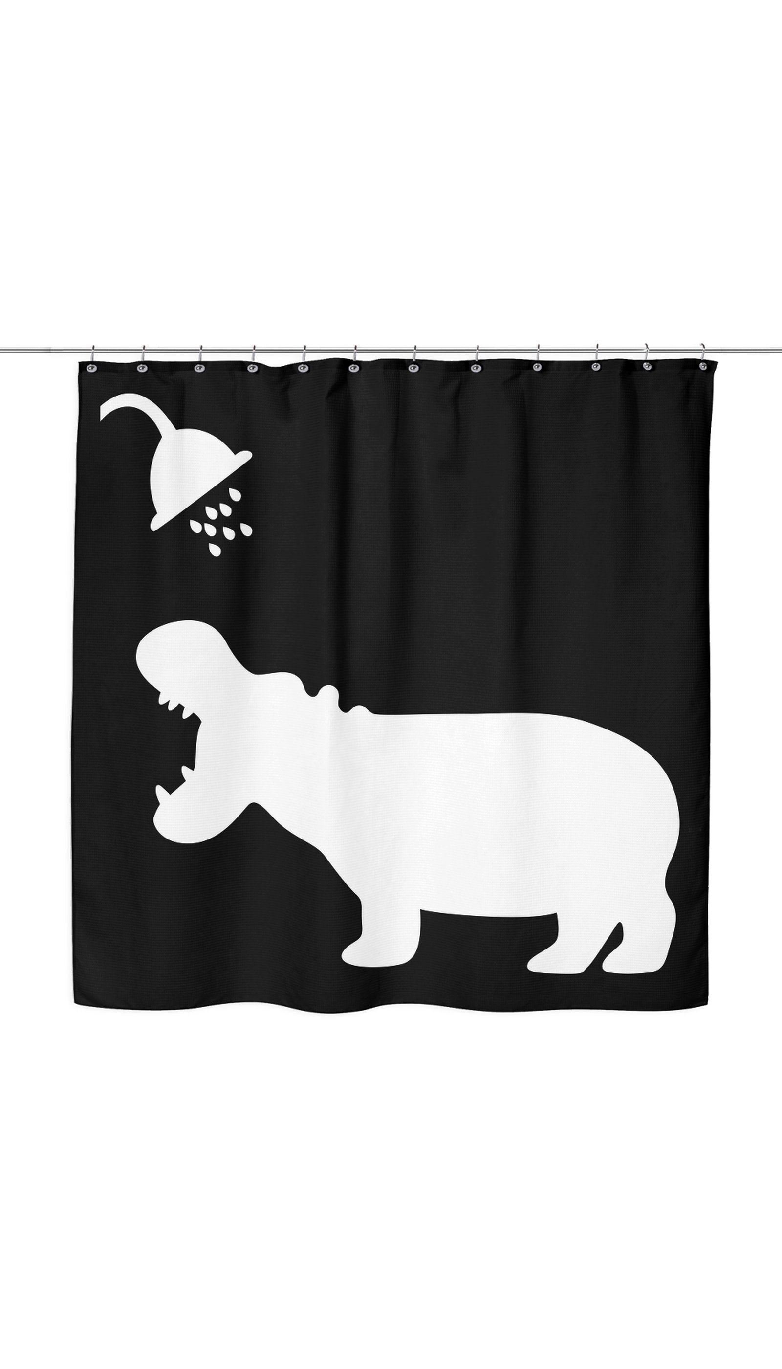 Funny Hippo Shadow Shower Curtain Funny Hippo Shadow Shower Curtain