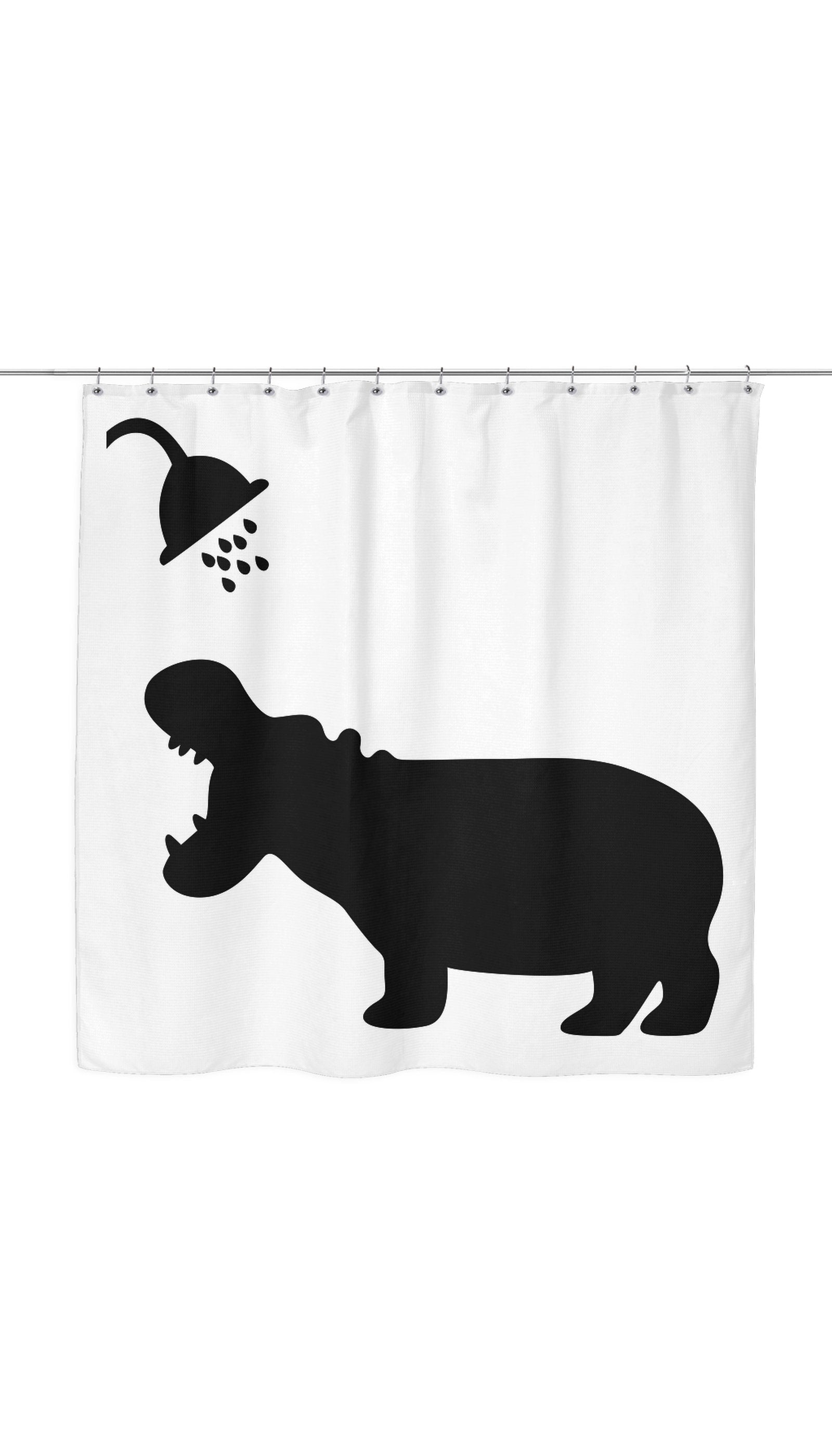 Funny Hippo Shadow Shower Curtain Funny Hippo Shadow Shower Curtain