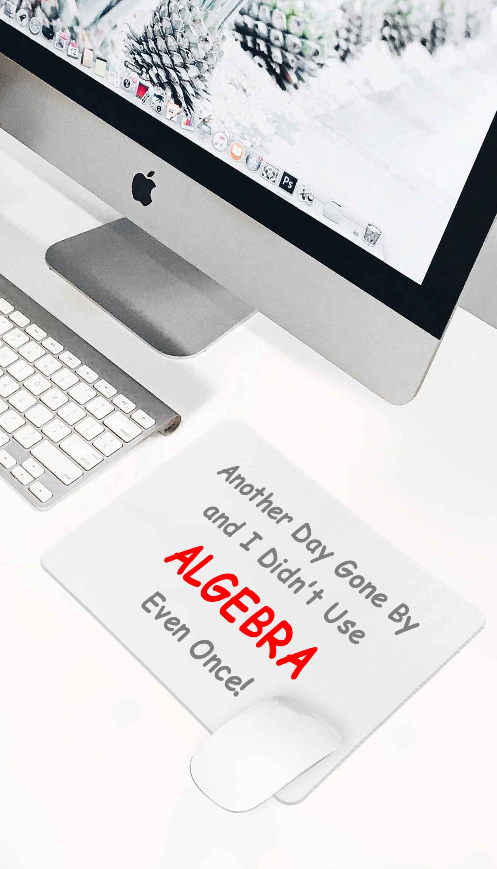 Algebra Mouse Pad I Didn't Use Algebra Even Once! Funny Office Mouse Pad