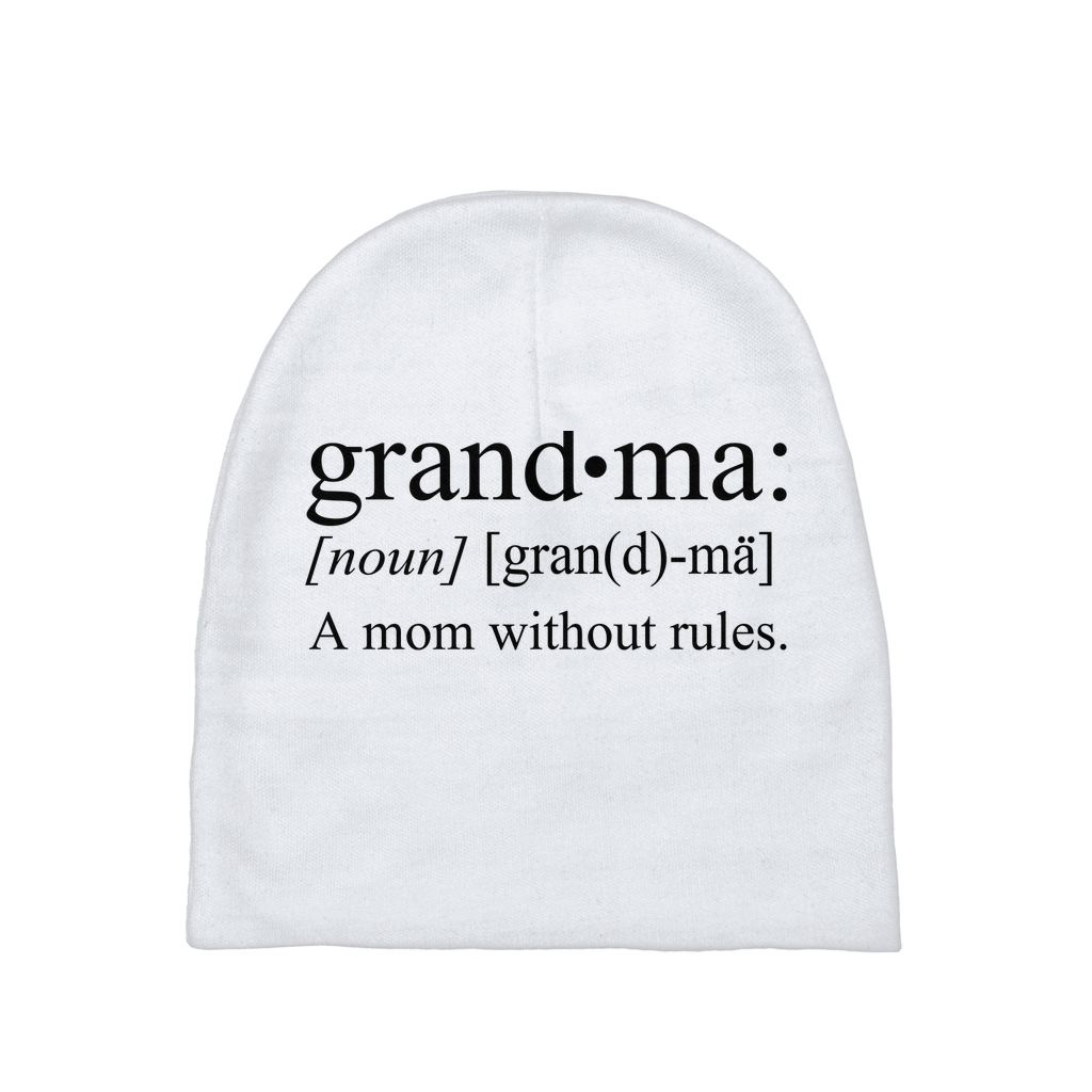 Grandma A Mom Without Rules Baby Beanie Grandma A Mom Without Rules Baby Beanie
