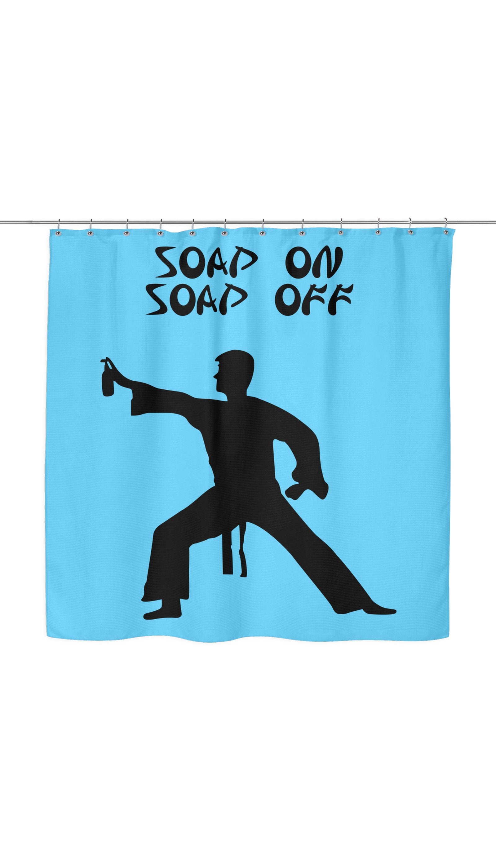 Soap On Soap Off Funny Shower Curtain Soap On Soap Off Shower Curtain