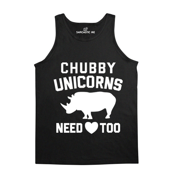 Chubby Unicorns Need Love Too Unisex Tank Top Chubby Unicorns Need Love Too Black Unisex Tank Top | Sarcastic Me