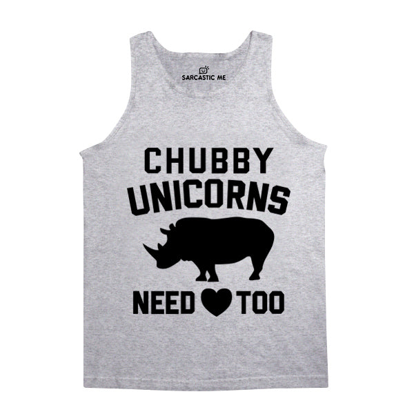 Chubby Unicorns Need Love Too Unisex Tank Top Chubby Unicorns Need Love Too Gray Unisex Tank Top | Sarcastic Me
