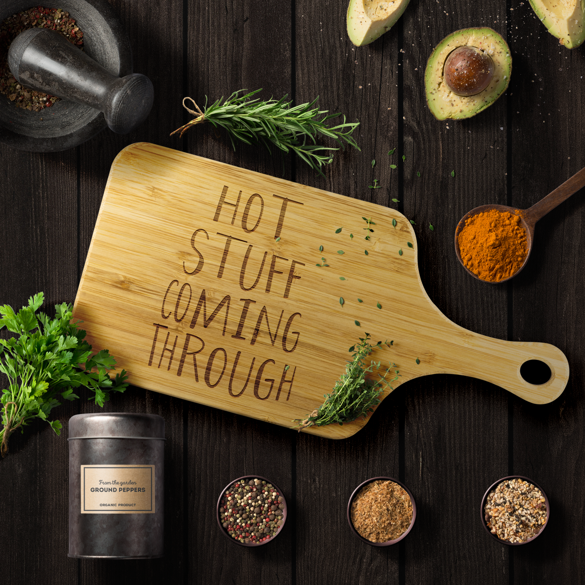 Hot Stuff Coming Through Funny Wood Cutting Board Hot Stuff Coming Through Funny Wood Cutting Board | Sarcastic Me