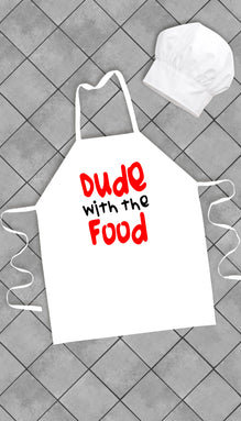 Dude With The Food Funny Kitchen Apron