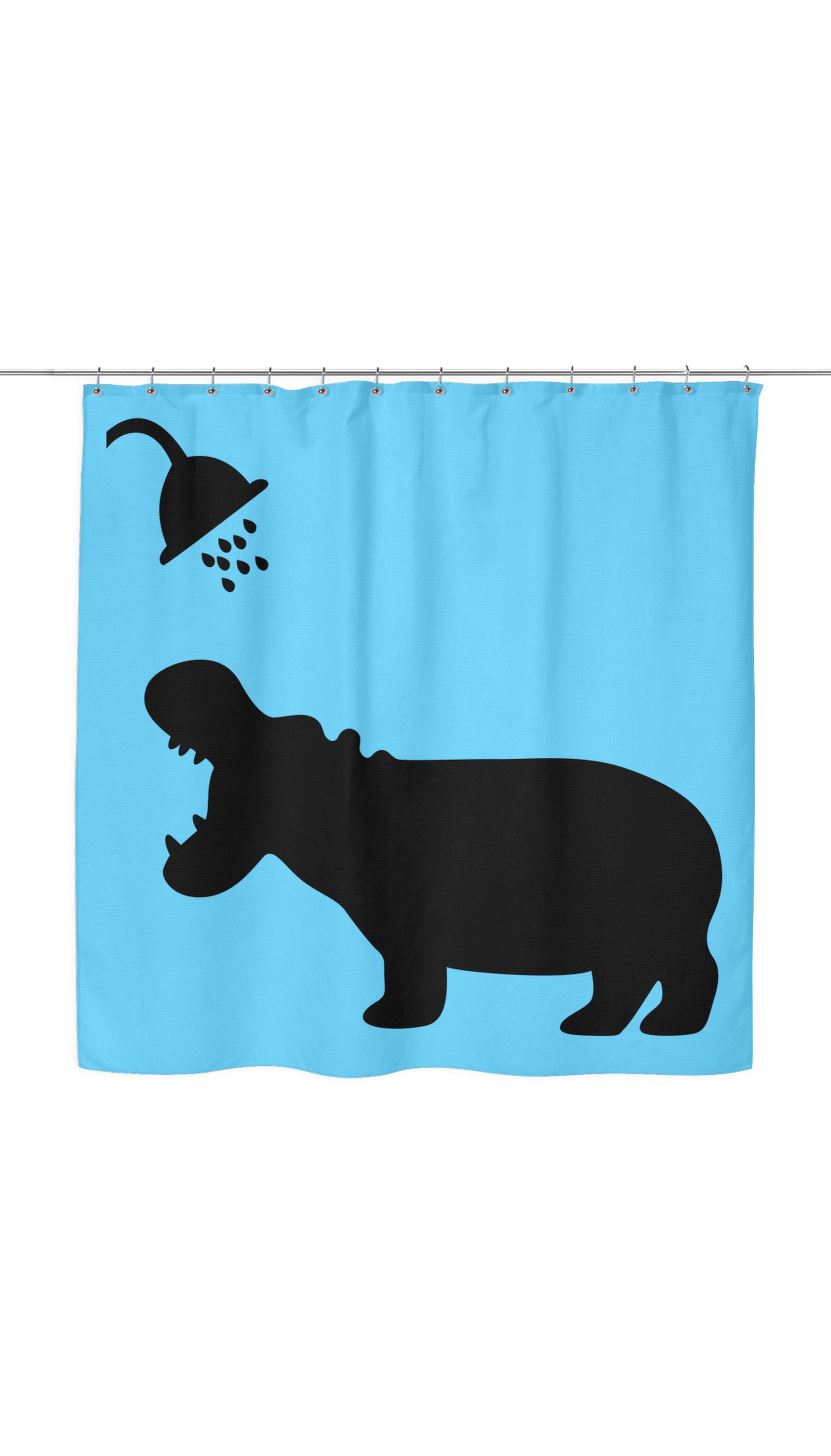 Funny Hippo Shadow Shower Curtain Funny Hippo Shadow Shower Curtain