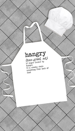 Hangry Anger Fueled By Hunger Funny Kitchen Apron | Sarcastic Me