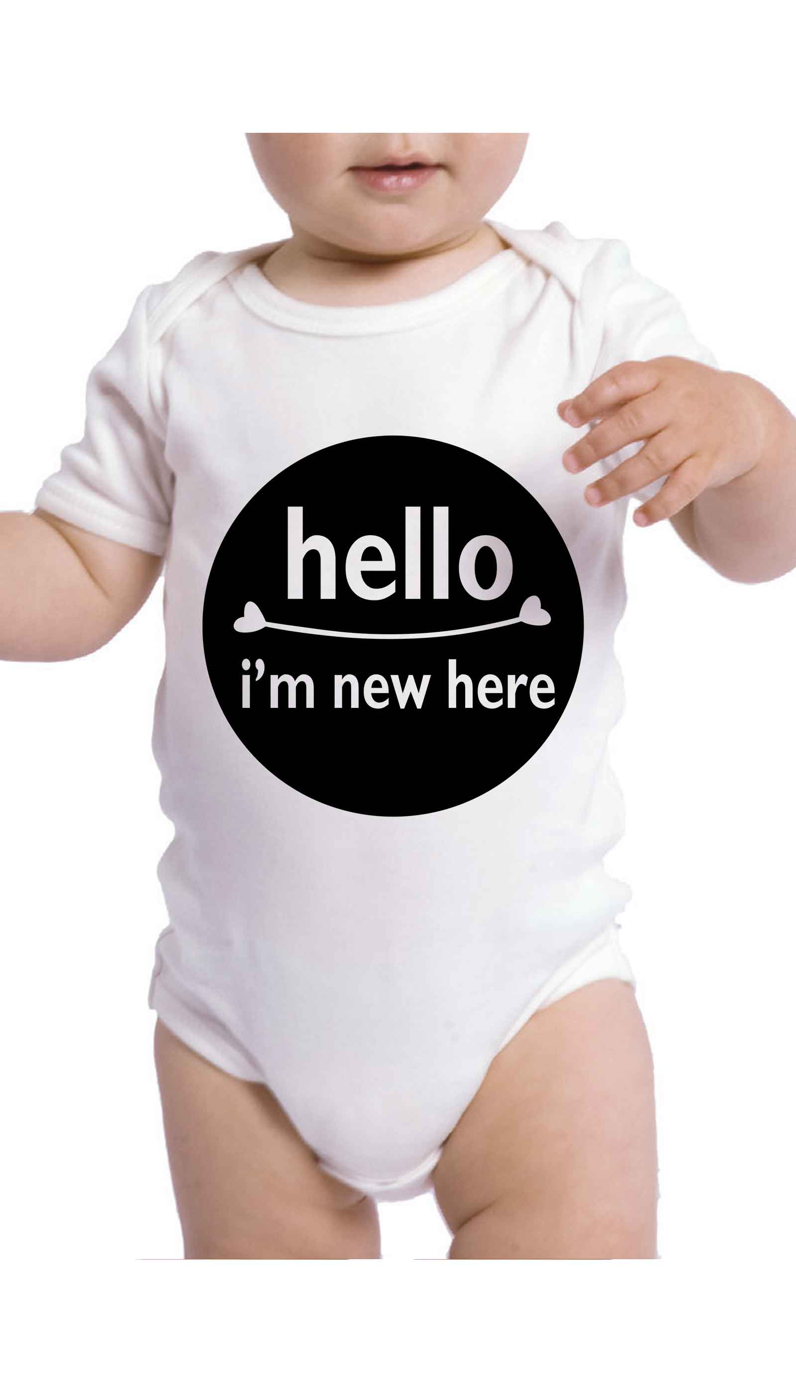 Hello I'm New Here Infant Onesie Hello I'm New Here Cute & Funny Baby Infant Onesie | Sarcastic ME