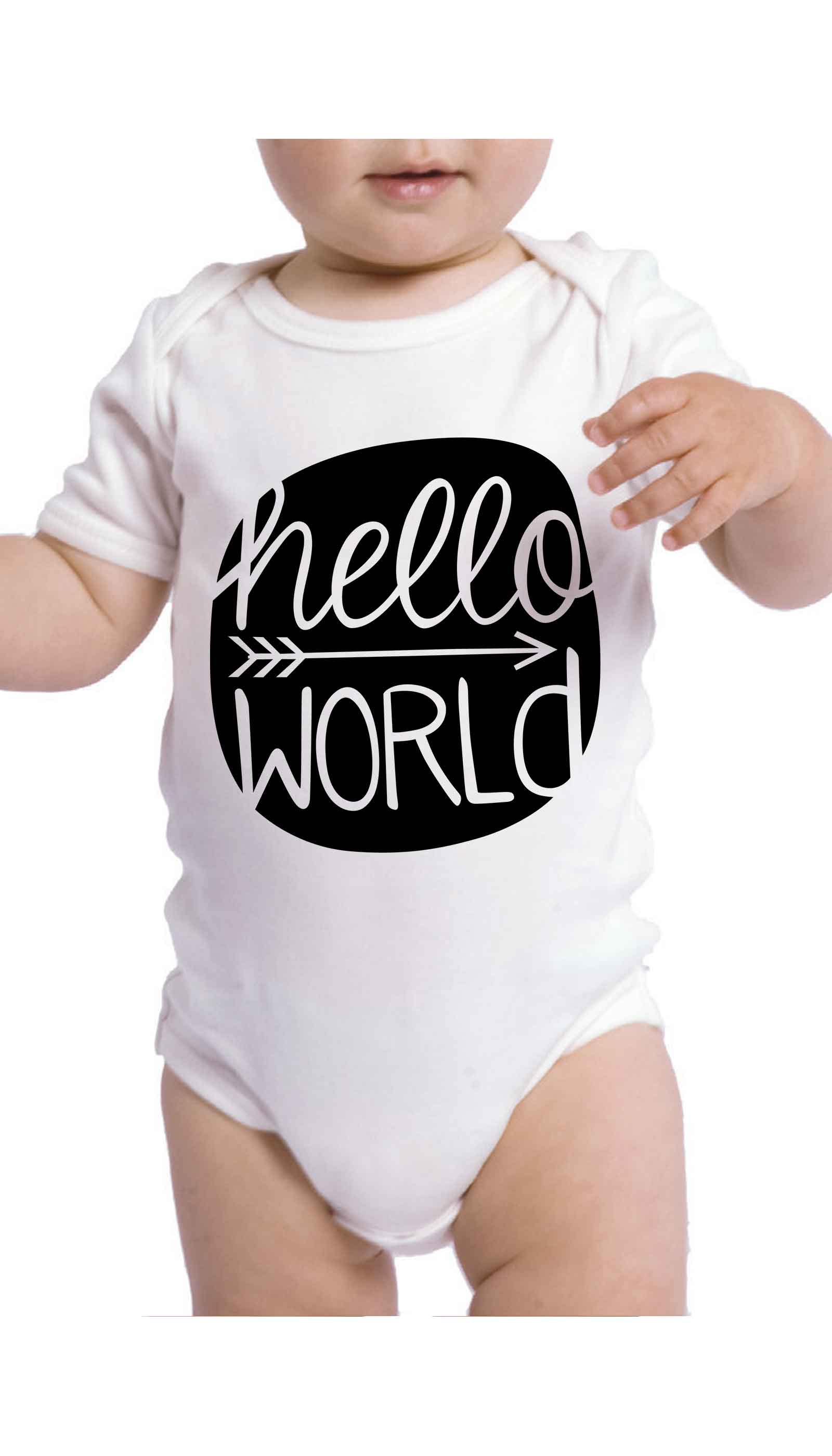 Hello World Infant Onesie Hello World Cute & Funny Baby Infant Onesie