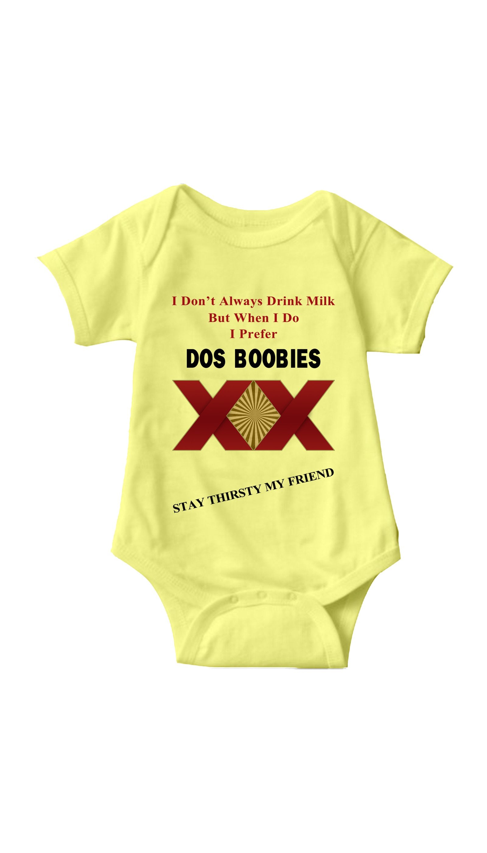 I Don't Always Drink Milk Funny Infant Onesie I Don't Always Drink Milk Funny Yellow Infant Onesie | Sarcastic Me