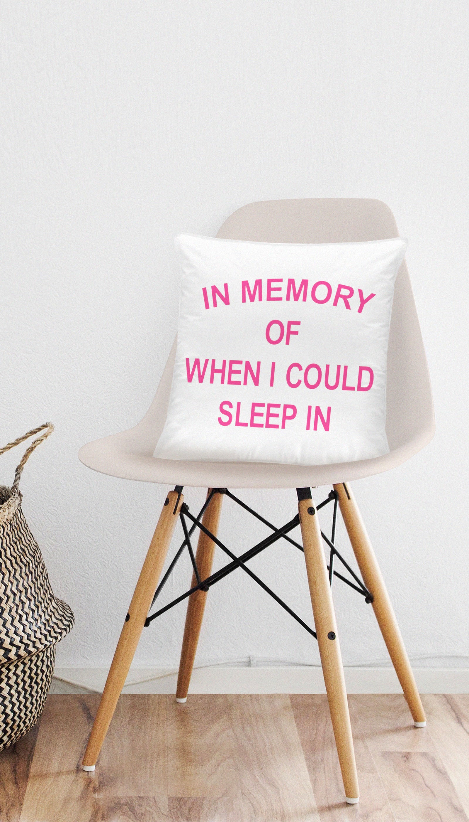 In Memory Of When I Could Sleep In Funny Home Throw Pillow In Memory Of When I Could Sleep In Funny & Clever Home Throw Pillow Gift | Sarcastic ME