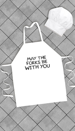 May The Forks Be With You Funny Kitchen Apron | Sarcastic Me