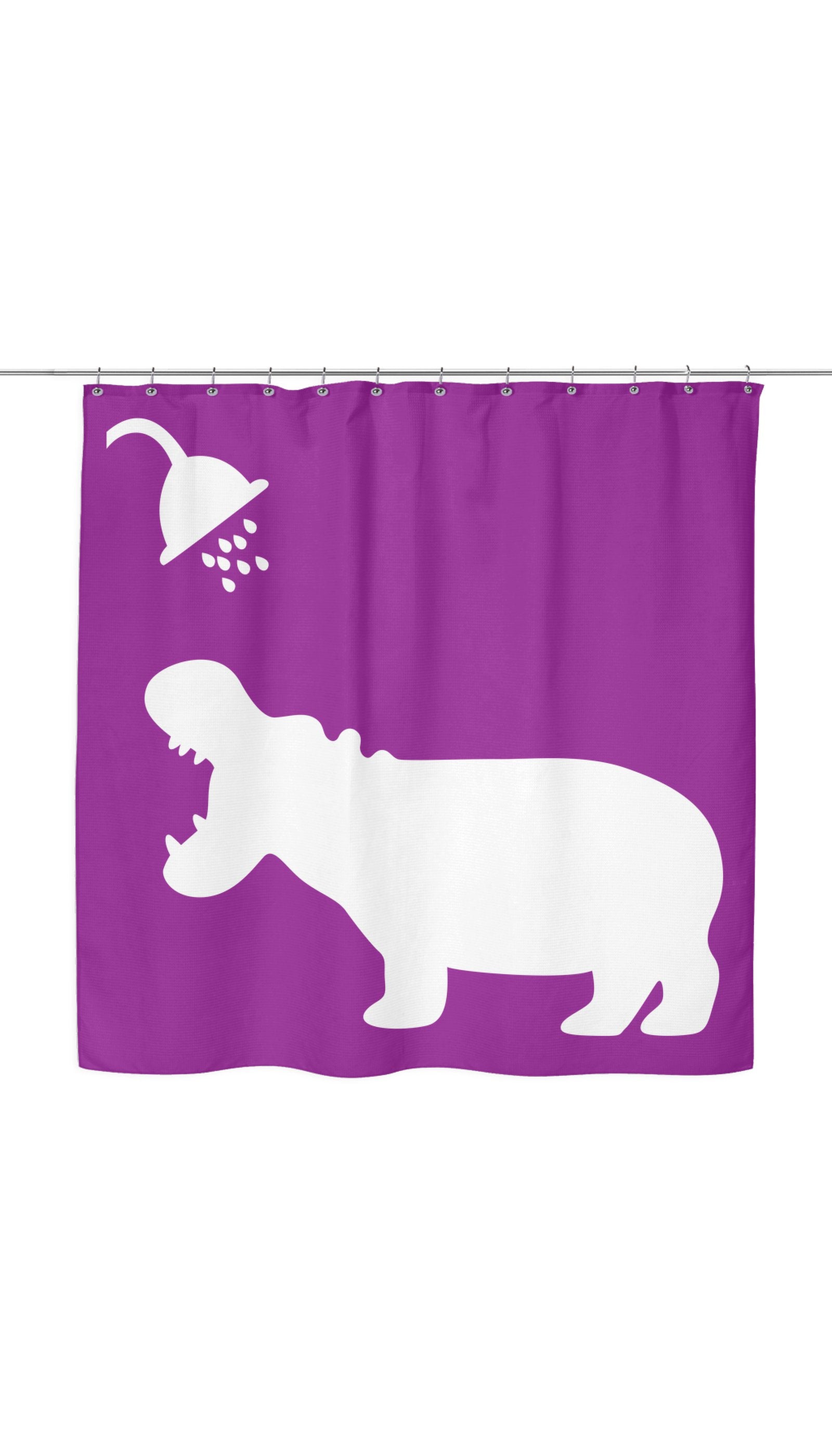 Funny Hippo Shadow Shower Curtain Funny Hippo Shadow Shower Curtain