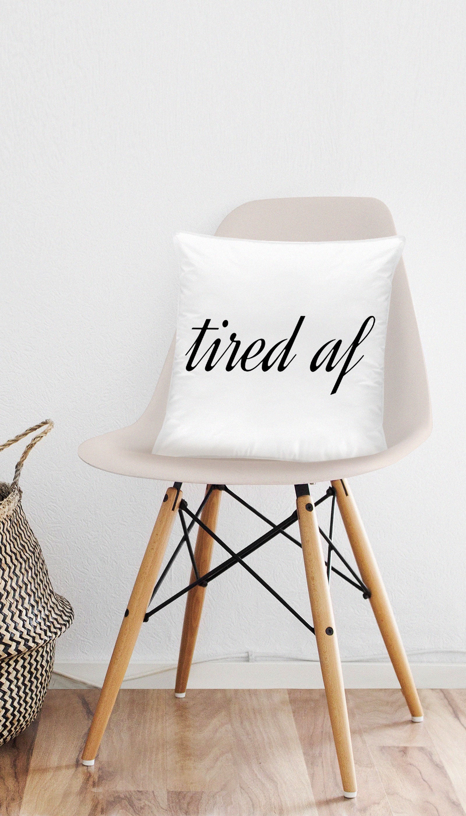 Tired Af Funny Home Throw Pillow Tired As Fuck Funny & Clever Home Throw Pillow Gift | Sarcastic ME