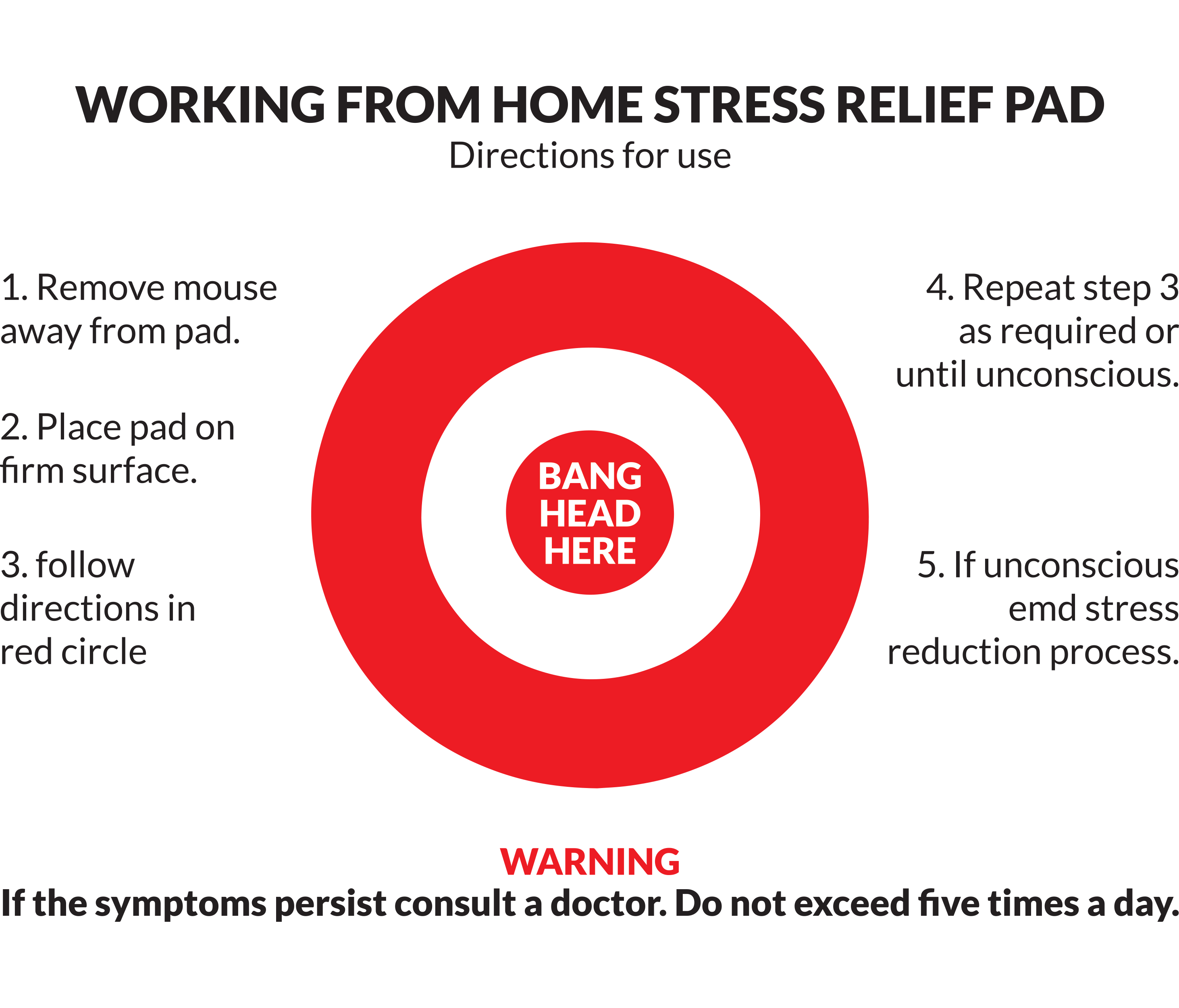 Bang Head Here Workplace Mouse Pad Bang Head Here Workplace Mouse Pad