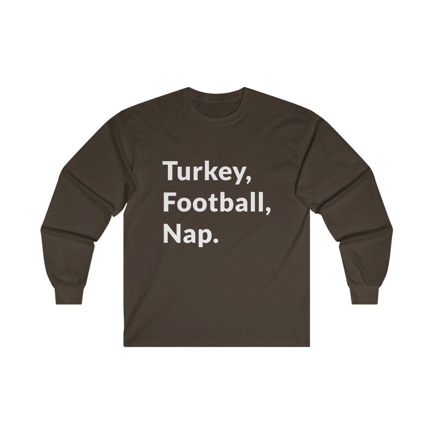 Turkey, Football, Nap Long Sleeve Tee