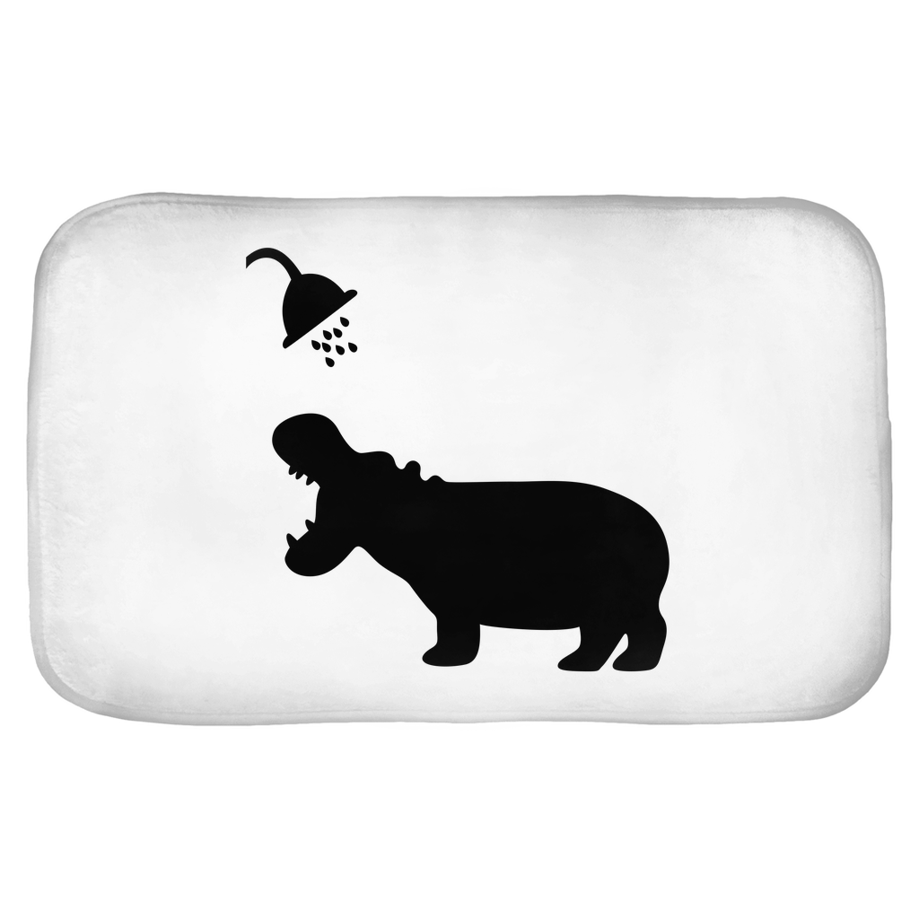 Funny Hippo Shadow Bath Mats