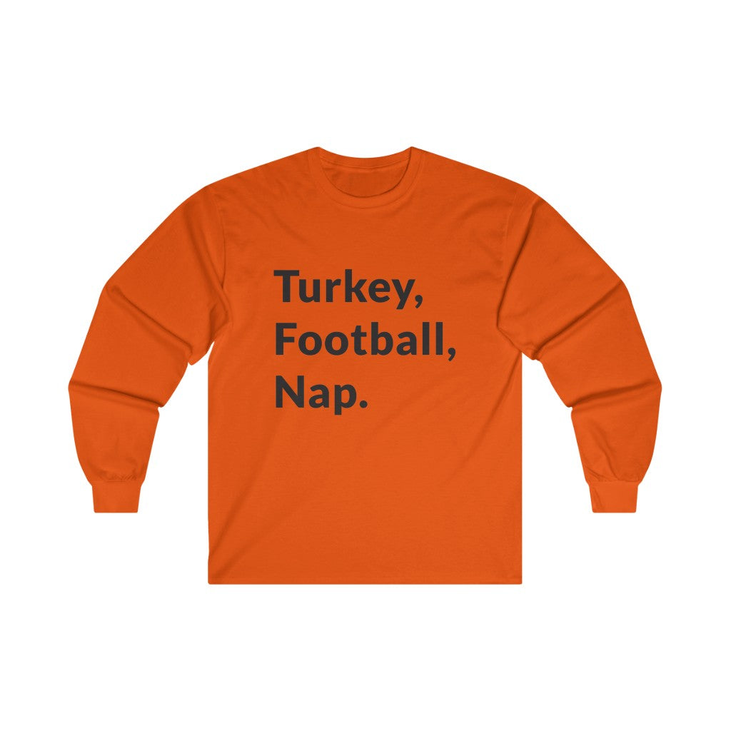 Turkey, Football, Nap Long Sleeve Tee