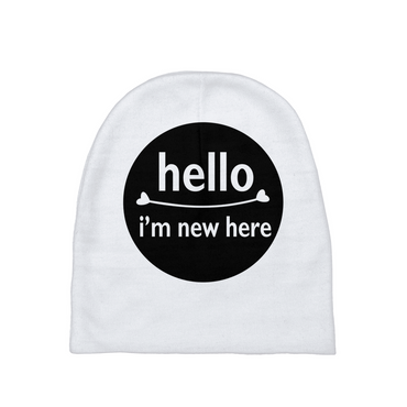 Hello I'm New Here Baby Beanie