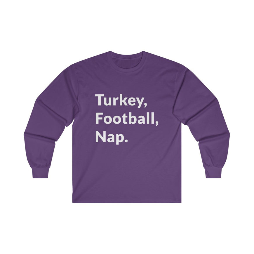 Turkey, Football, Nap Long Sleeve Tee