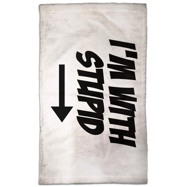 I'm With Stupid Hand Towel