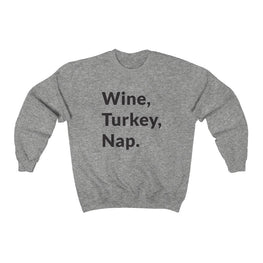 Wine, Turkey, Nap Crewneck Sweatshirt