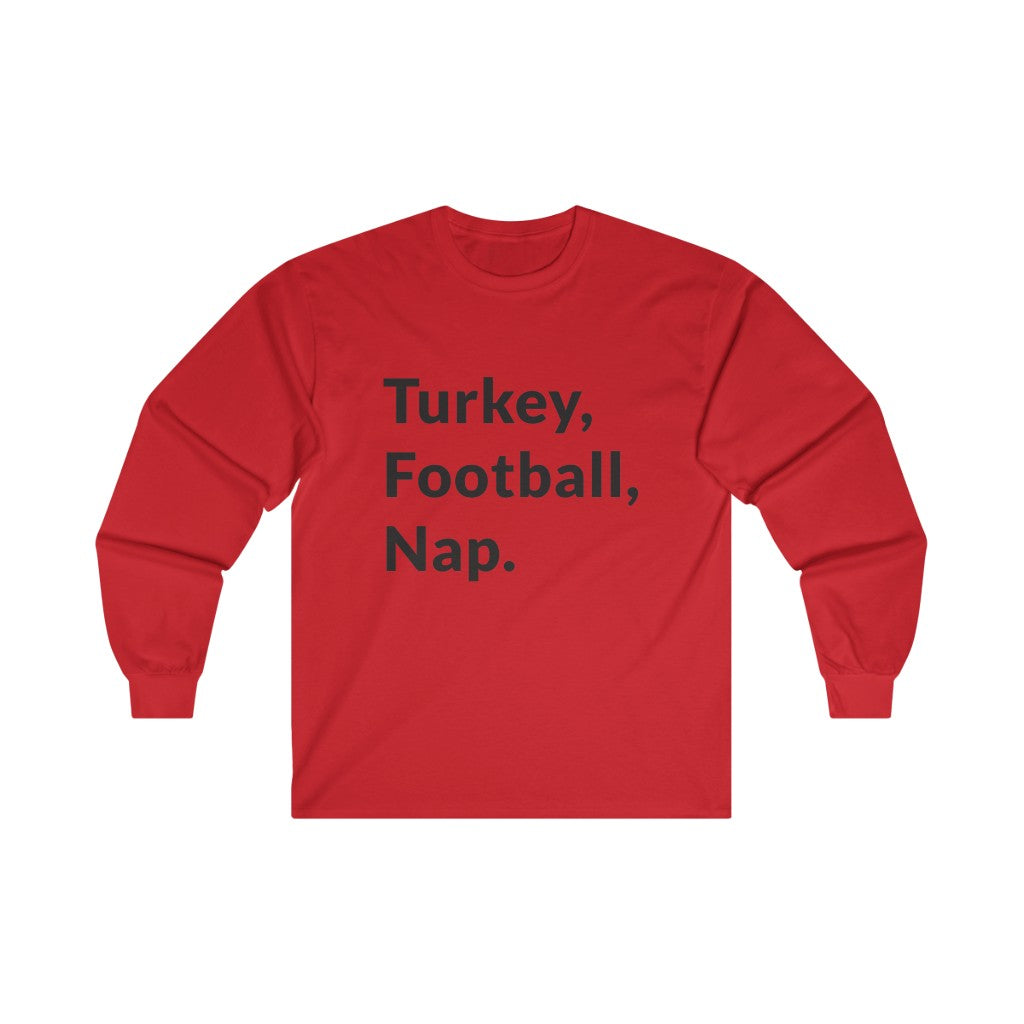Turkey, Football, Nap Long Sleeve Tee