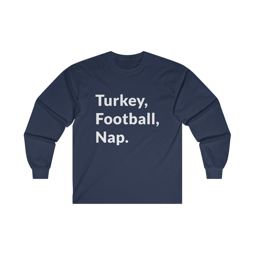 Turkey, Football, Nap Long Sleeve Tee