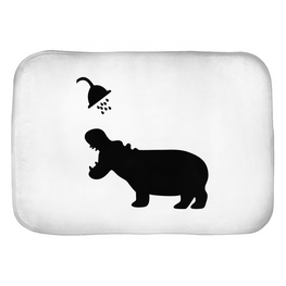 Funny Hippo Shadow Bath Mats