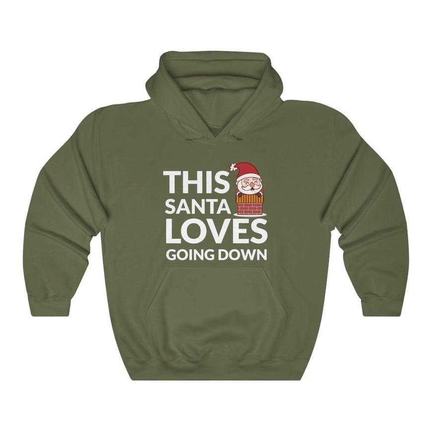 Santa Loves Going Down Hooded Sweatshirt