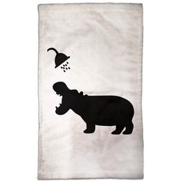Funny Hippo Shadow Hand Towel