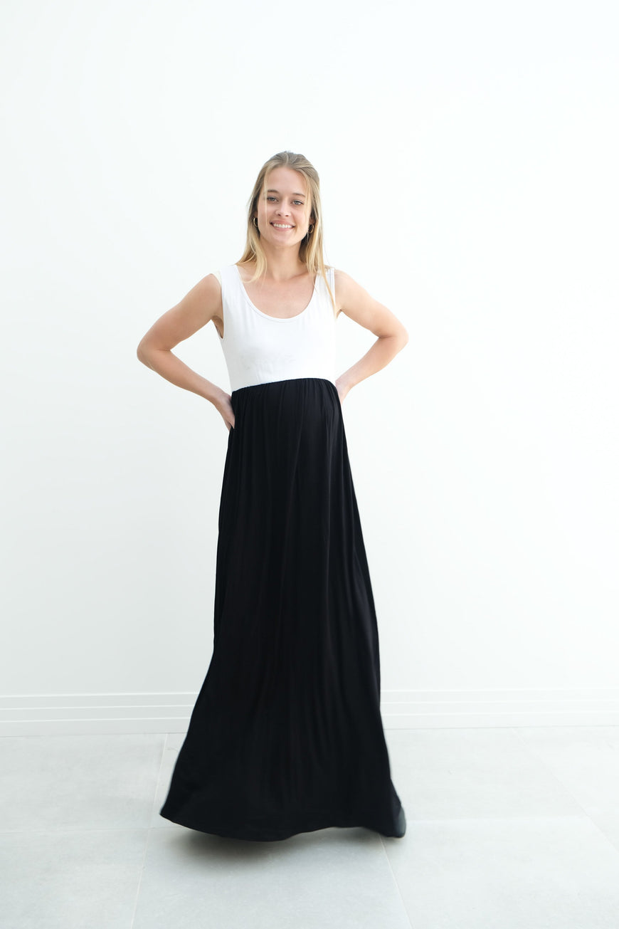 Annabelle | Maternity Maxi Tank Dress With Empire Waist