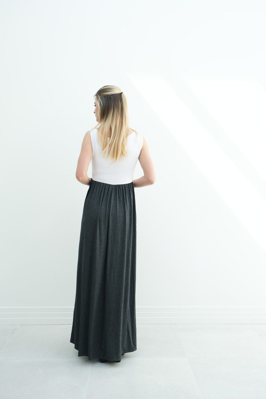 Annabelle | Maternity Maxi Tank Dress With Empire Waist