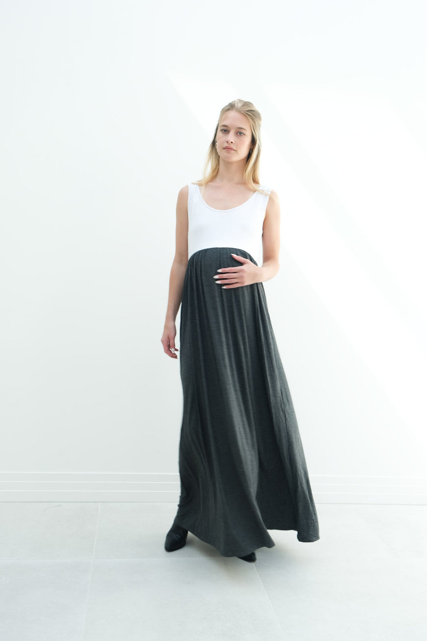 Annabelle | Maternity Maxi Tank Dress With Empire Waist