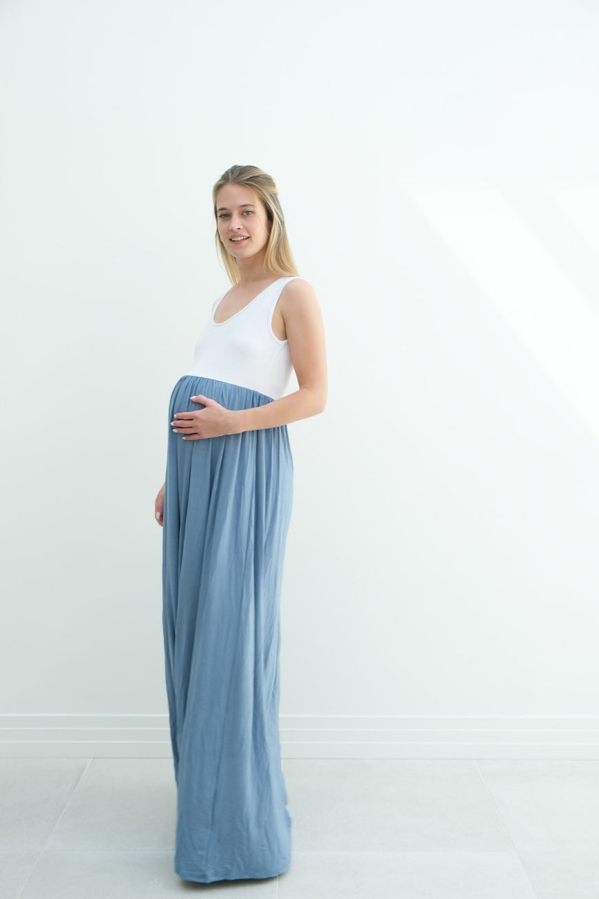 Annabelle | Maternity Maxi Tank Dress With Empire Waist
