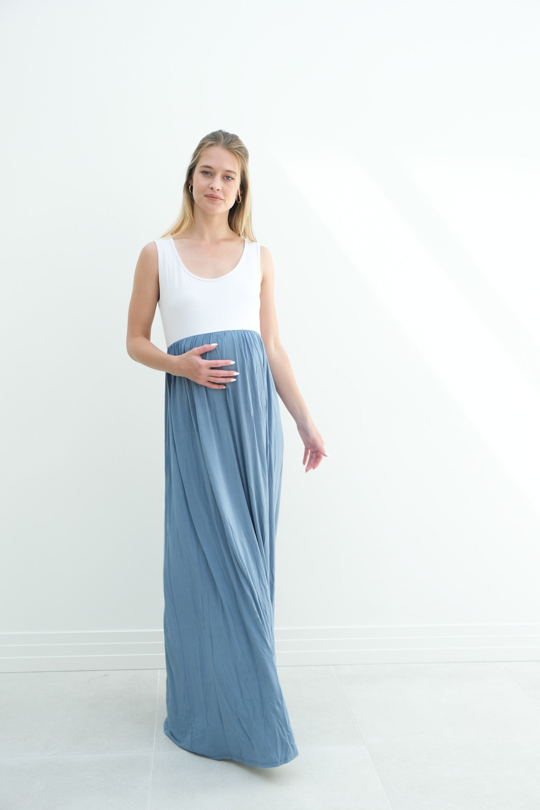 Annabelle | Maternity Maxi Tank Dress With Empire Waist