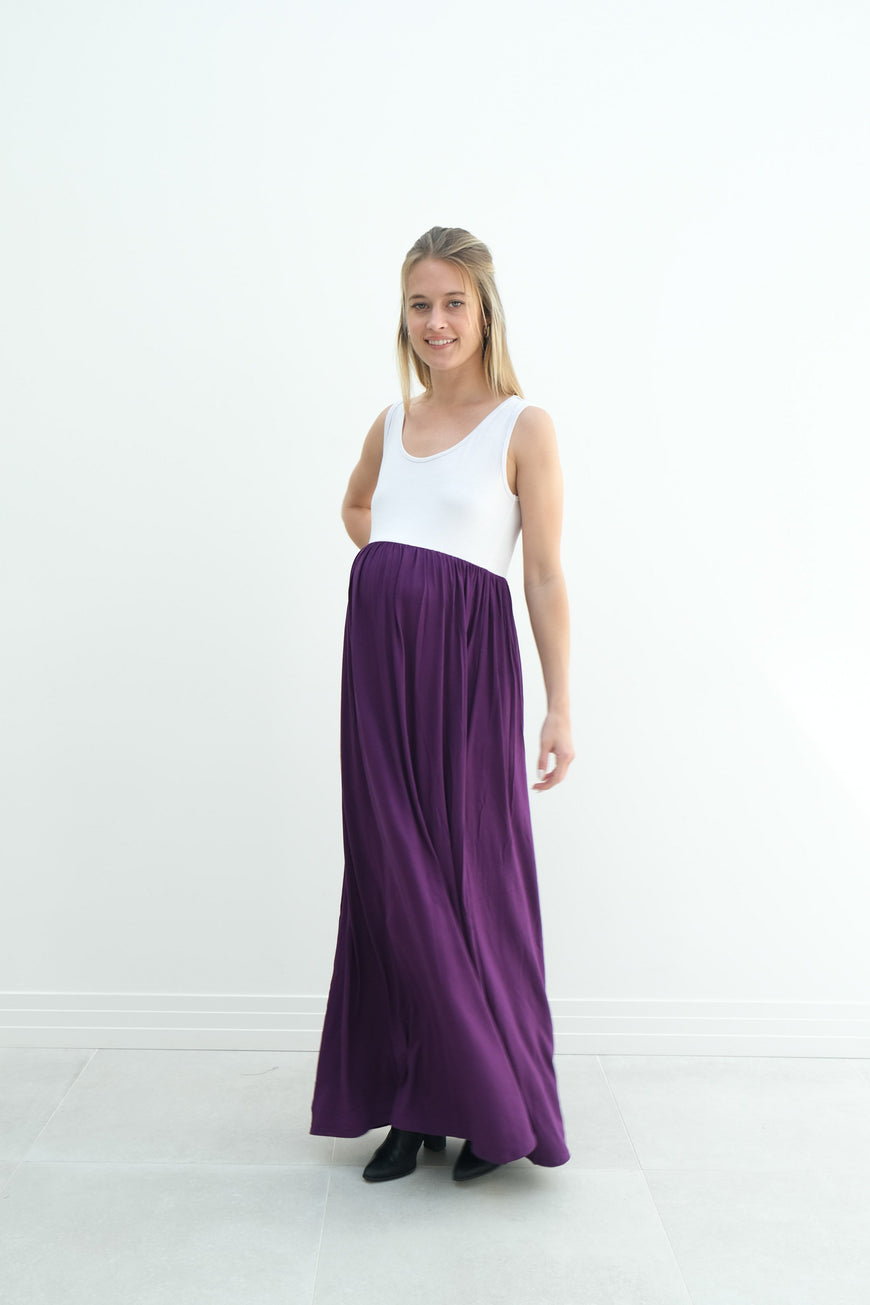 Annabelle | Maternity Maxi Tank Dress With Empire Waist