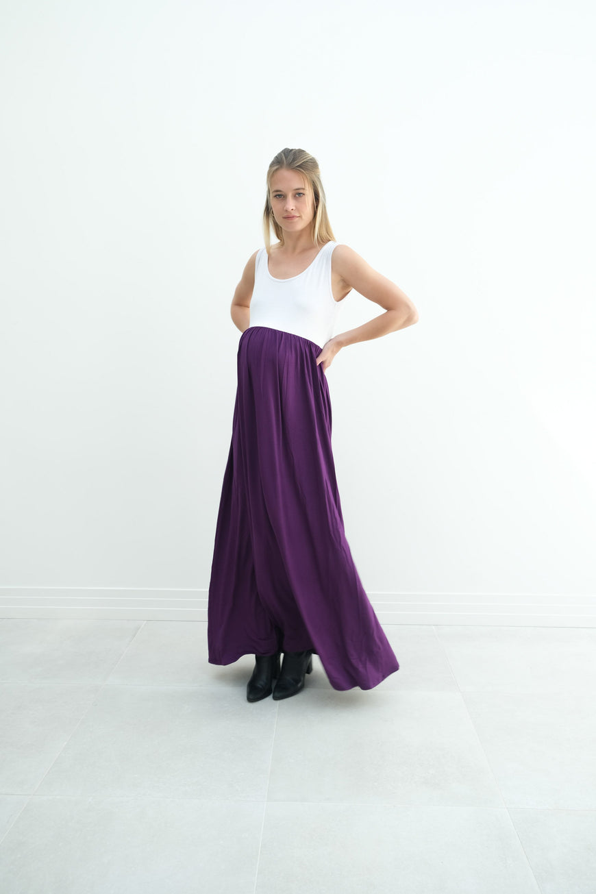 Annabelle | Maternity Maxi Tank Dress With Empire Waist