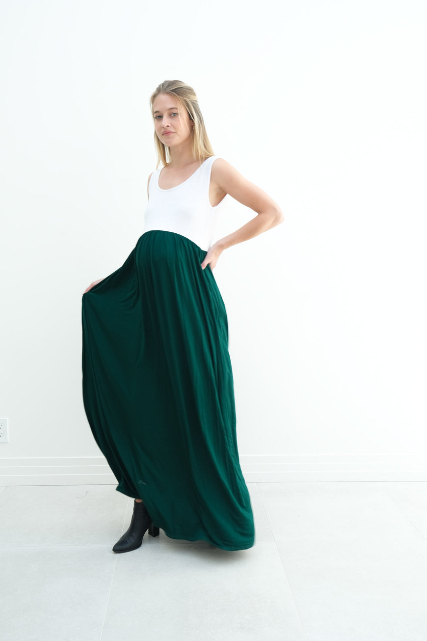 Annabelle | Maternity Maxi Tank Dress With Empire Waist