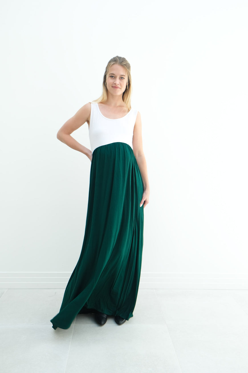 Annabelle | Maternity Maxi Tank Dress With Empire Waist