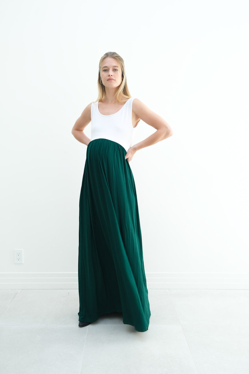 Annabelle | Maternity Maxi Tank Dress With Empire Waist