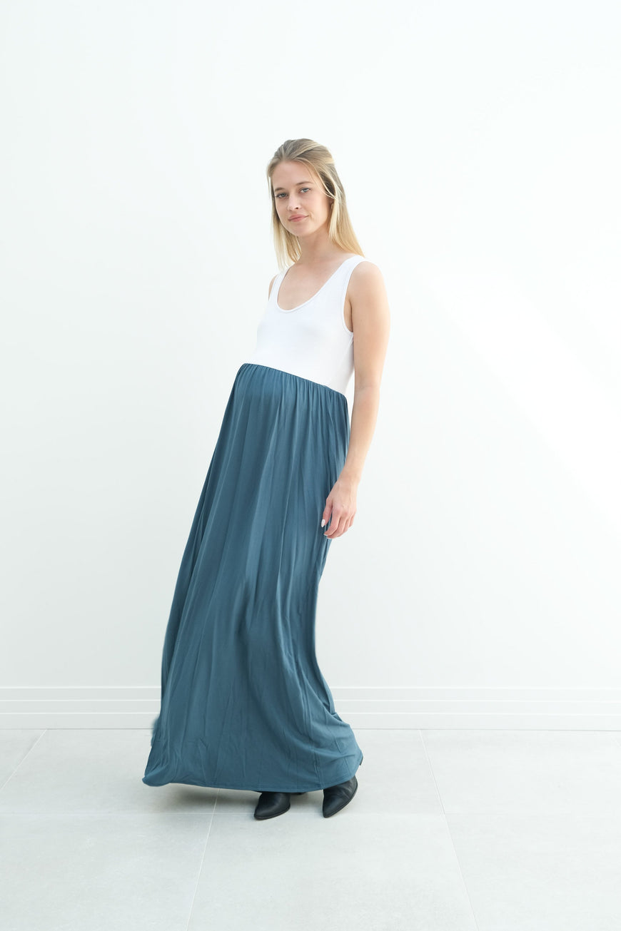 Annabelle | Maternity Maxi Tank Dress With Empire Waist