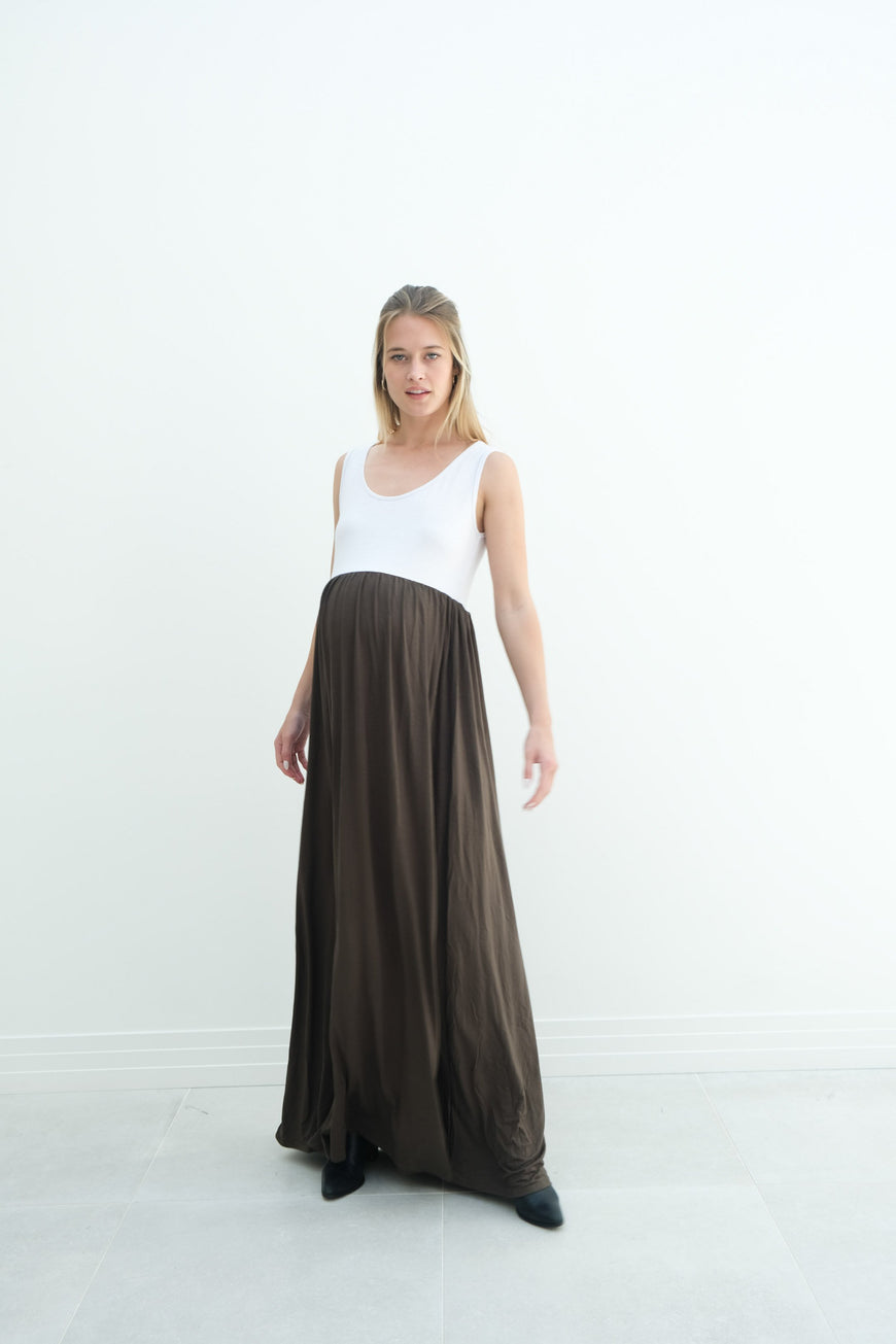 Annabelle | Maternity Maxi Tank Dress With Empire Waist