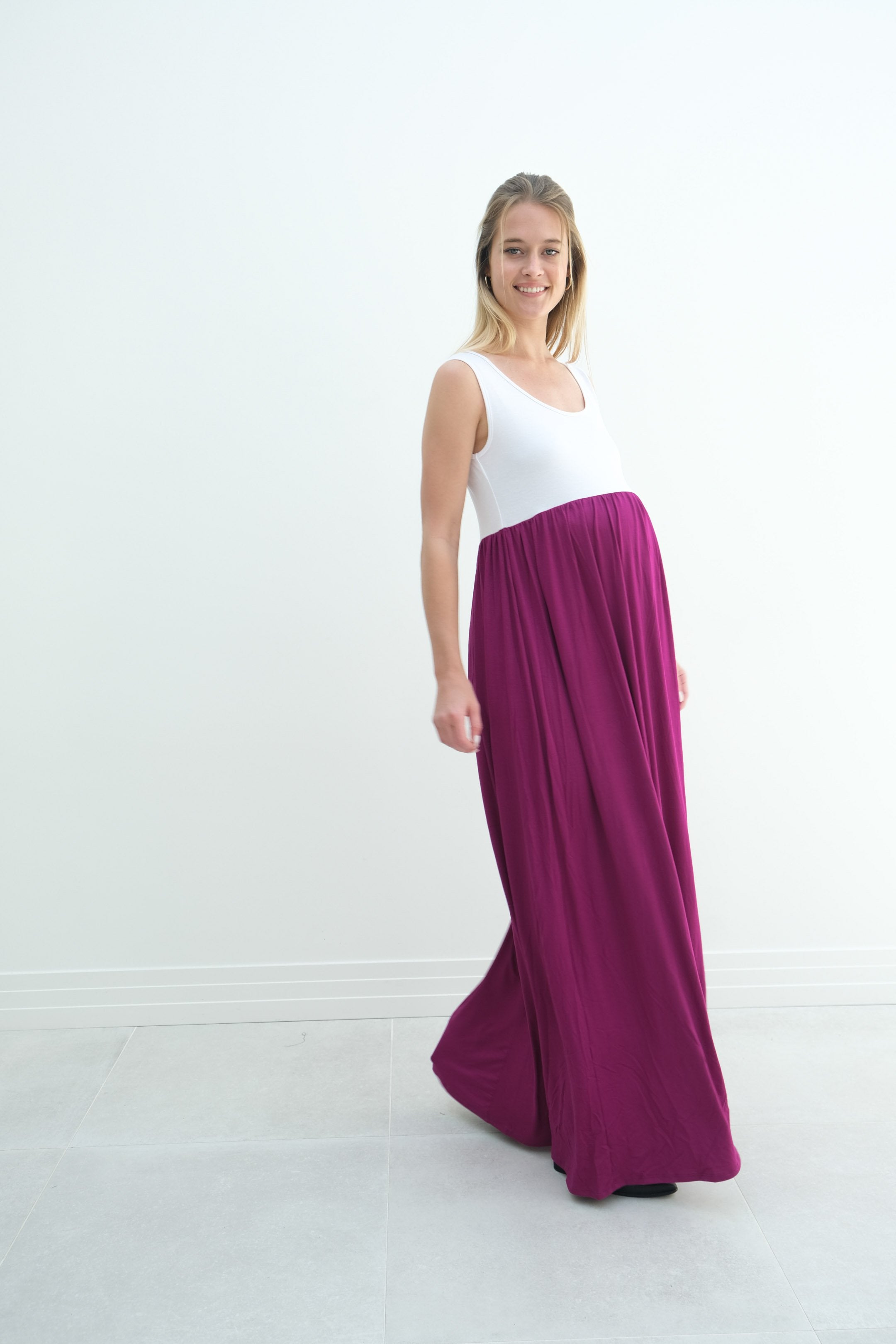 Maternity Maxi Tank Dress With Empire Waist Sarcastic ME Maternity Maxi Tank Dress With Empire Waist Sarcastic ME