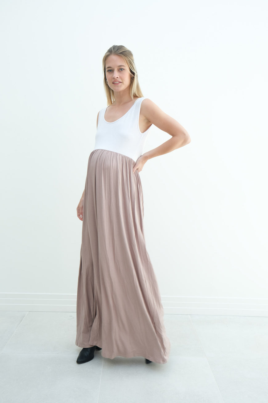 Annabelle | Maternity Maxi Tank Dress With Empire Waist